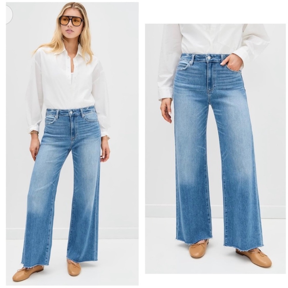 Paige Annesa Wide Leg Cropped Jeans